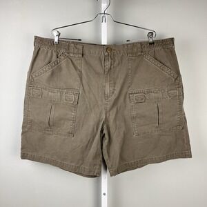 Cabela's Canvas 6 Pocket Cargo Shorts Mens Size 46 Brown‎ 100% Cotton Outdoors